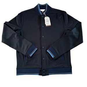 Ben Sherman Navy Blue Bomber Jacket with Light Blue Trim